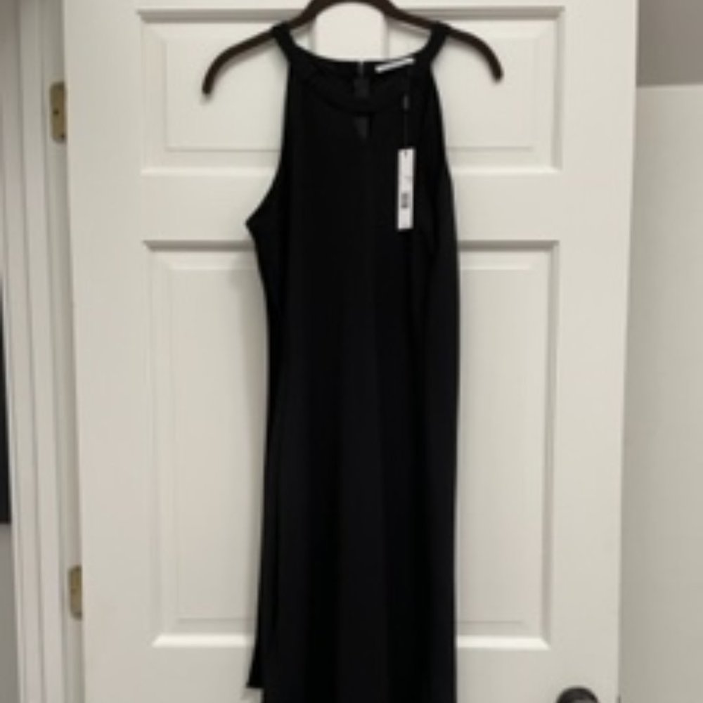 Tahari NWT Black Halter Cocktail Dress Size 14